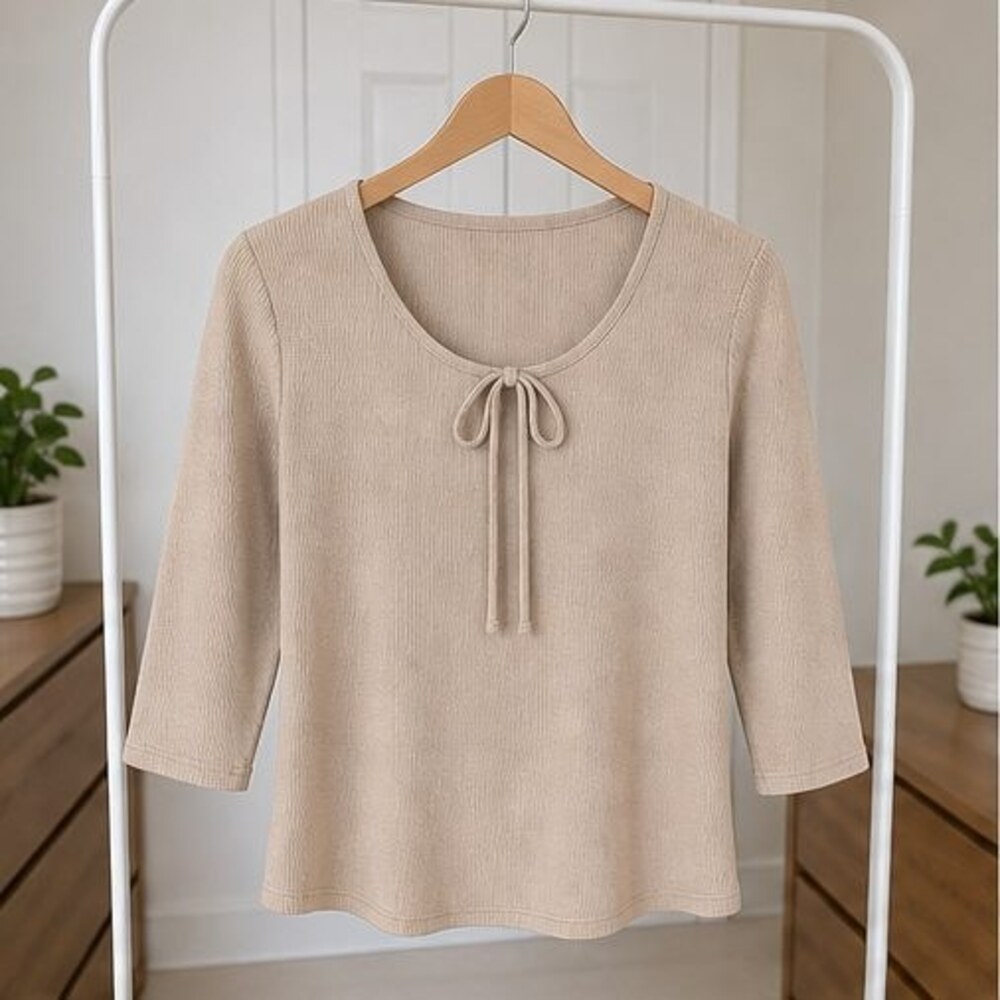Blue V Neck Top